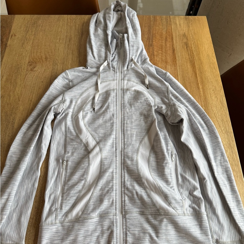 lululemon athletica Gray Striped Hoodie